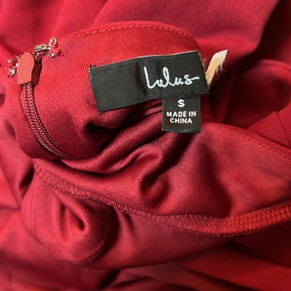 NWOT keep it Interesting Red Asymmetrical Cutout Halter Maxi Dress - Picture 7 of 7